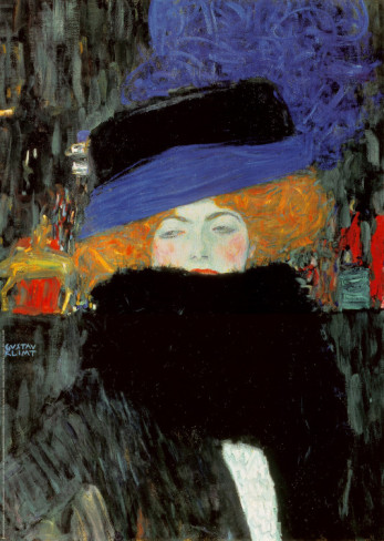 Lady With Hat And Feather Boa - Gustav Klimt Painting